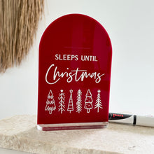 Load image into Gallery viewer, Christmas trees countdown on clear stand - includes white liquid chalk marker 2024