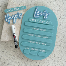 Load image into Gallery viewer, Back to School/Preschool/Sport - Interchangable Milestone Board - Includes white liquid chalk marker
