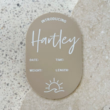 Load image into Gallery viewer, Personalised announcement plaque - includes white liquid chalk marker