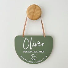 Load image into Gallery viewer, Personalised Birth Details Bedroom Hanging Plaque