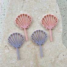 Load image into Gallery viewer, Shell - Cupcake/Food Event Toppers 4pk