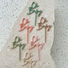 Load image into Gallery viewer, Oh Baby - Cupcake/Food Baby Shower Toppers 4pk