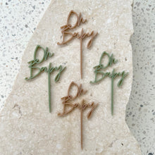 Load image into Gallery viewer, Oh Baby - Cupcake/Food Baby Shower Toppers 4pk