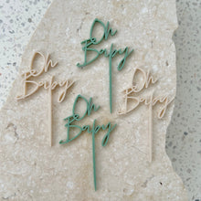 Load image into Gallery viewer, Oh Baby - Cupcake/Food Baby Shower Toppers 4pk