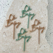 Load image into Gallery viewer, Oh Baby - Cupcake/Food Baby Shower Toppers 4pk