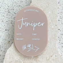 Load image into Gallery viewer, Personalised announcement plaque - includes white liquid chalk marker