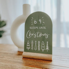 Load image into Gallery viewer, Christmas trees countdown on tas oak stand - includes white liquid chalk marker