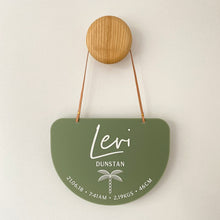 Load image into Gallery viewer, Personalised Birth Details Bedroom Hanging Plaque