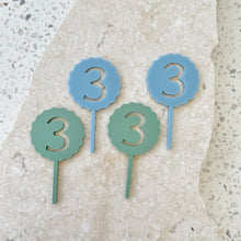 Load image into Gallery viewer, Wavy Birthday Numbers - Cupcake/Food Toppers