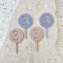 Load image into Gallery viewer, PRE-ORDER: Scallop Birthday Numbers - Cupcake/Food Toppers