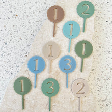 Load image into Gallery viewer, PRE-ORDER: Wavy Birthday Numbers - Cupcake/Food Toppers