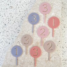 Load image into Gallery viewer, PRE-ORDER: Scallop Birthday Numbers - Cupcake/Food Toppers