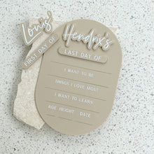 Load image into Gallery viewer, Back to School/Preschool/Sport - Interchangable Milestone Board - Includes white liquid chalk marker