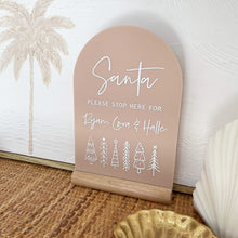 Load image into Gallery viewer, Santa please stop here personalised sign 2024