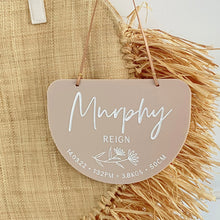 Load image into Gallery viewer, Personalised Birth Details Bedroom Hanging Plaque