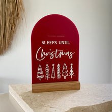 Load image into Gallery viewer, Christmas trees countdown on tas oak stand - includes white liquid chalk marker