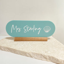 Load image into Gallery viewer, Teacher name plaque on stand