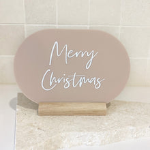 Load image into Gallery viewer, Merry Christmas sign on stand