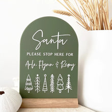 Load image into Gallery viewer, Santa please stop here personalised sign 2024