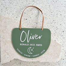 Load image into Gallery viewer, Personalised Birth Details Bedroom Hanging Plaque
