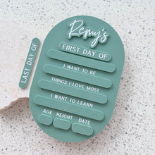 Load image into Gallery viewer, Back to School/Preschool/Sport - Interchangable Milestone Board - Includes white liquid chalk marker
