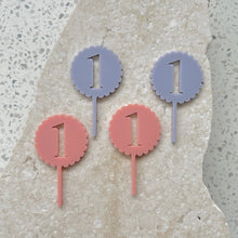 Load image into Gallery viewer, Scallop B&#39;day Numbers - Cupcake/Food Toppers 4pk
