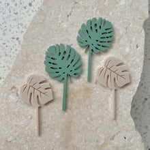 Load image into Gallery viewer, Tropical Leaves - Cupcake/Food Event Toppers 4pk
