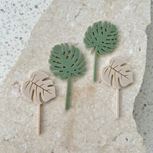 Load image into Gallery viewer, Tropical Leaves - Cupcake/Food Event Toppers 4pk
