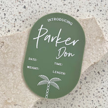 Load image into Gallery viewer, Personalised announcement plaque - includes white liquid chalk marker
