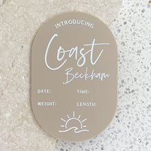 Load image into Gallery viewer, Personalised announcement plaque - includes white liquid chalk marker
