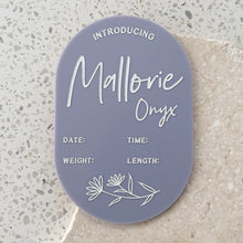 Load image into Gallery viewer, Personalised announcement plaque - includes white liquid chalk marker
