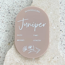 Load image into Gallery viewer, Personalised announcement plaque - includes white liquid chalk marker
