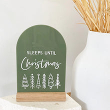 Load image into Gallery viewer, Christmas trees countdown on tas oak stand - includes white liquid chalk marker
