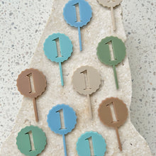 Load image into Gallery viewer, Wavy Birthday Numbers - Cupcake/Food Toppers

