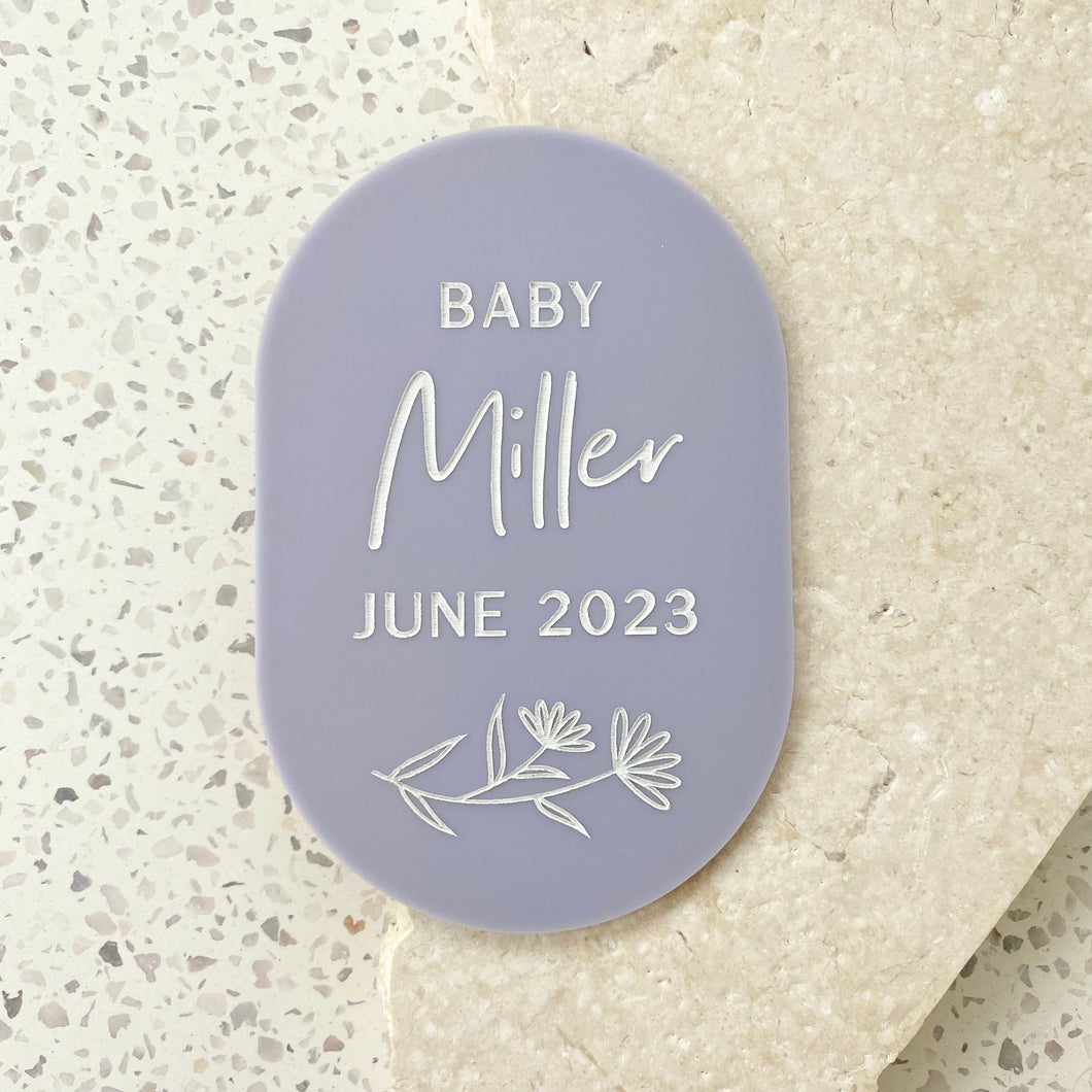 Personalised floral - Pregnancy announcement plaque