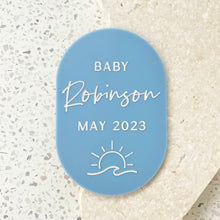Load image into Gallery viewer, Personalised sun and wave - Pregnancy announcement plaque
